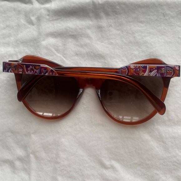Emilio Pucci Paisley Brown Cat-Eye Sunglasses - Picture 3 of 6